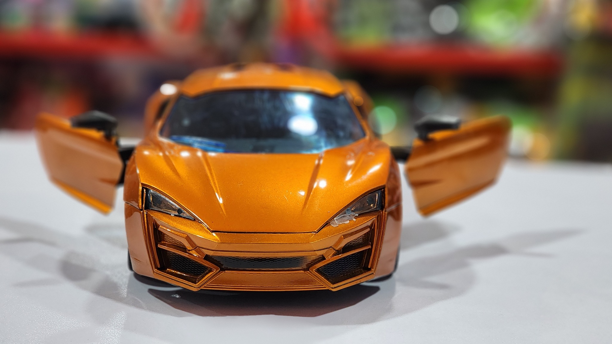 Metallic Orange Lykan Hypersport Style Toy Car 