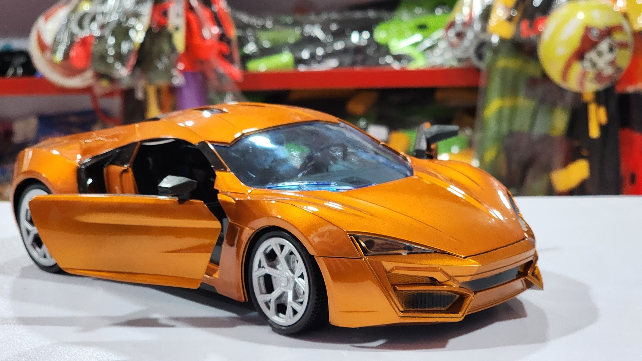 Metallic Orange Lykan Hypersport Style Toy Car 