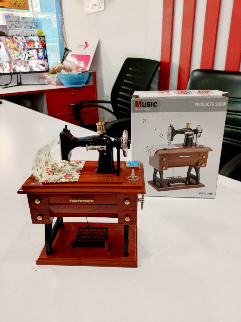 Vintage Sewing Machine Music Box 